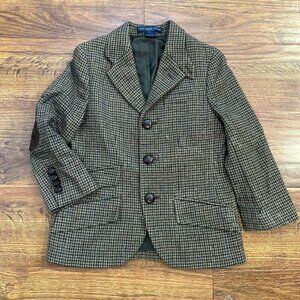 Polo Ralph Lauren plaid wool boys three button tweed blazer sports coat 5